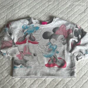 Disney Gray and Pink Sweatshirt with Character Prints